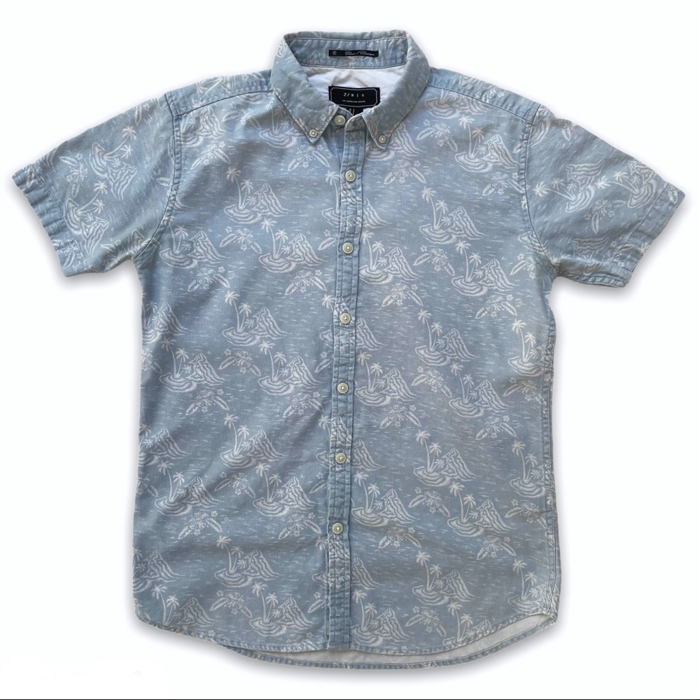 Island Print Chambray s/s Shirt